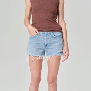 Agolde Parker Vintage Cut Off Shorts in Distressed Denim Size 26